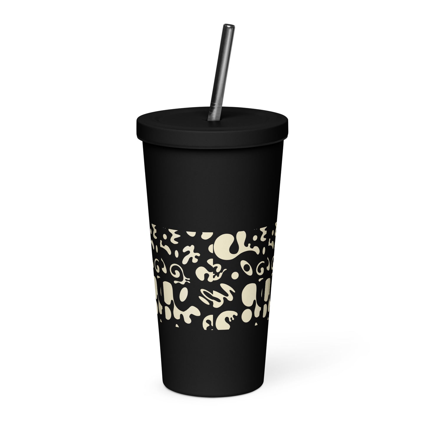 NOURISH'D INSULATED TUMBLER w STRAW - Warm White Print