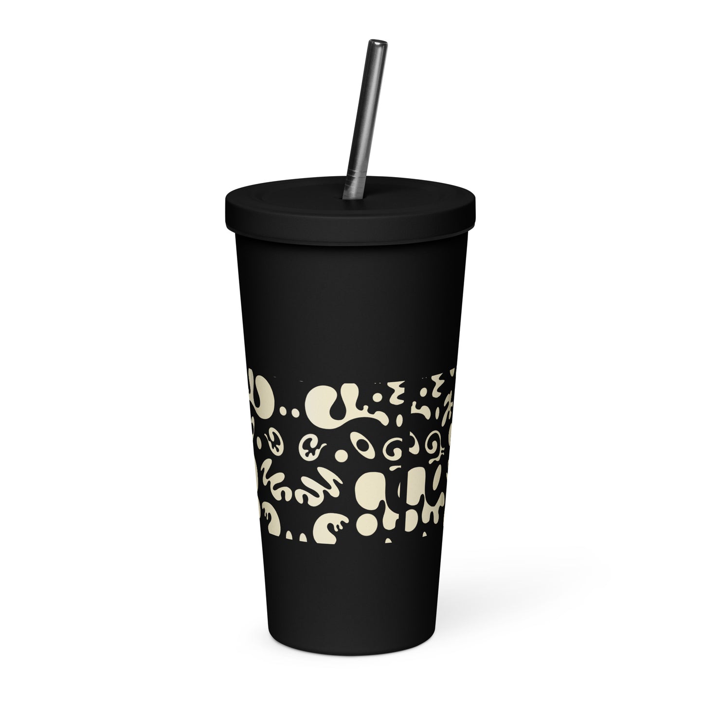 NOURISH'D INSULATED TUMBLER w STRAW - Warm White Print