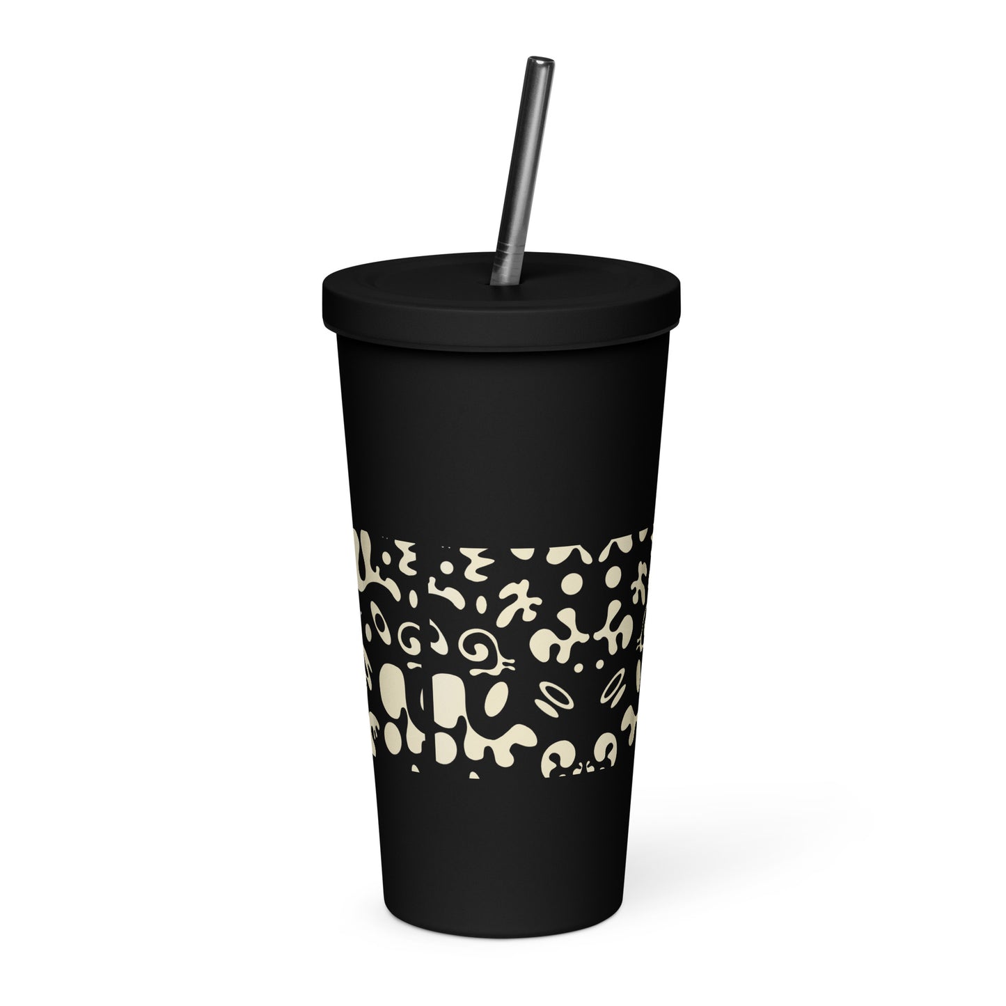 NOURISH'D INSULATED TUMBLER w STRAW - Warm White Print