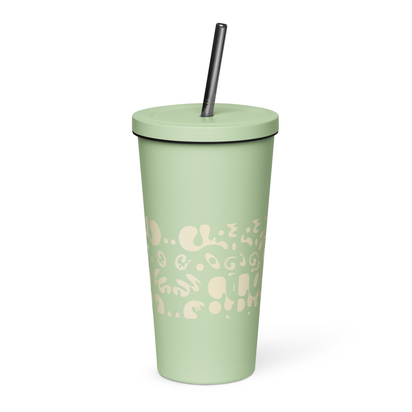 NOURISH'D INSULATED TUMBLER w STRAW - Warm White Print