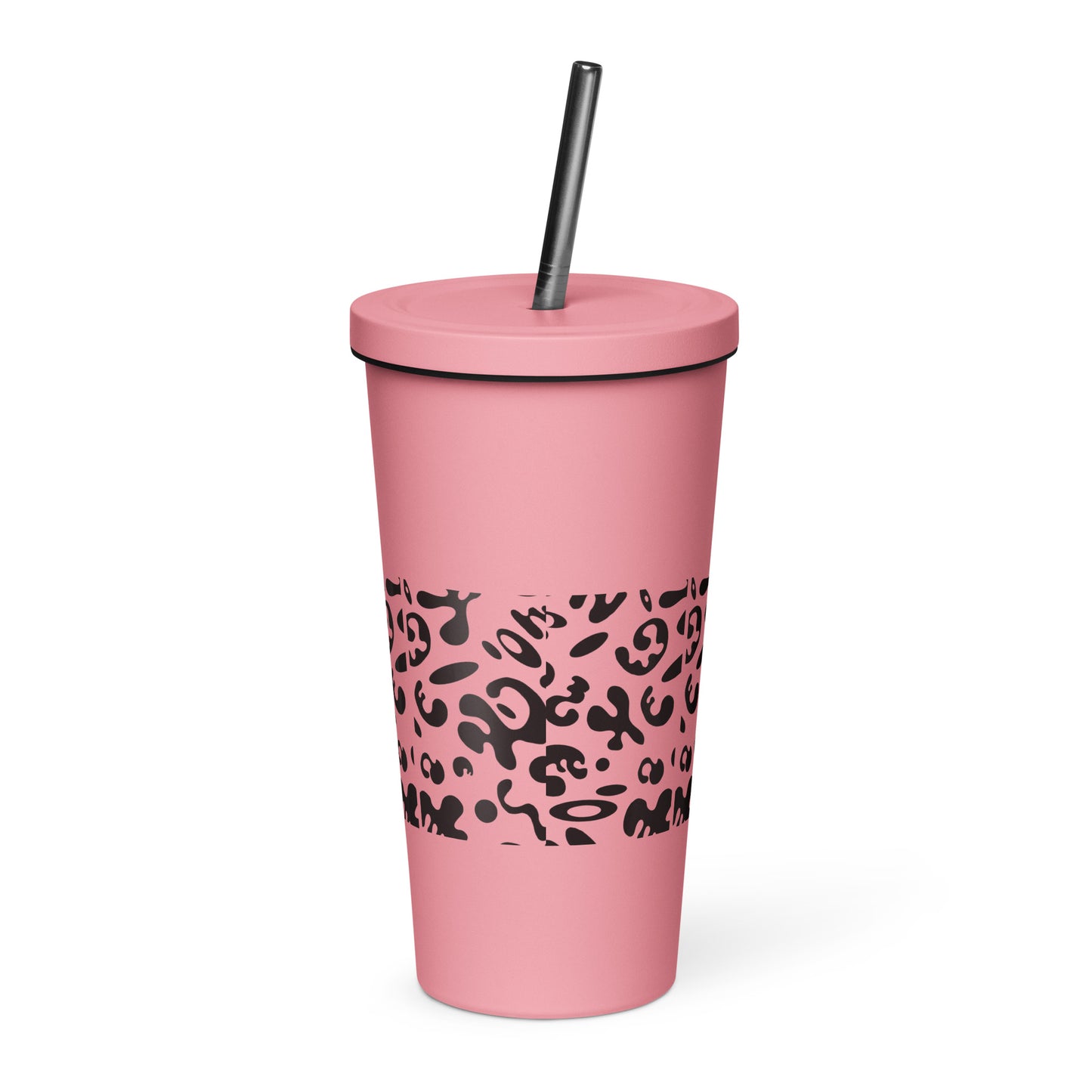 NOURISH'D INSULATED TUMBLER w STRAW - Smoke Black Print