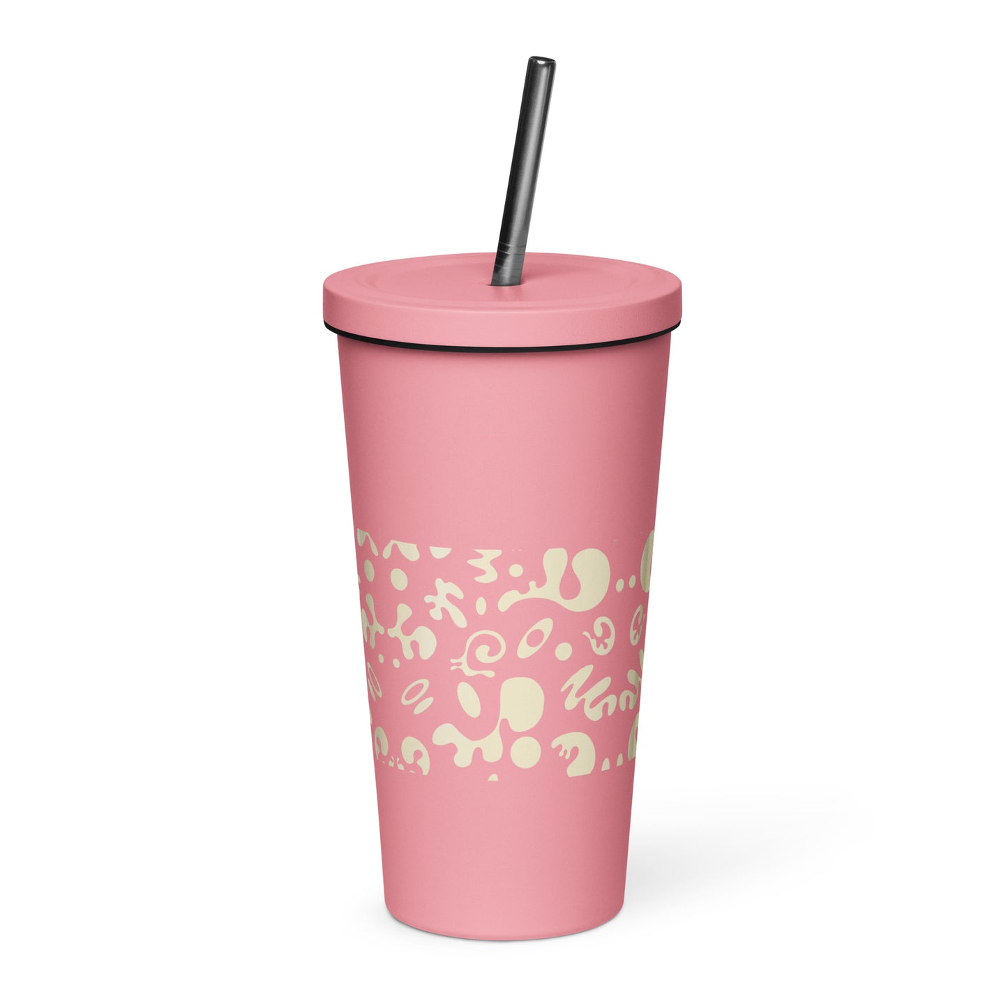 NOURISH'D INSULATED TUMBLER w STRAW - Warm White Print