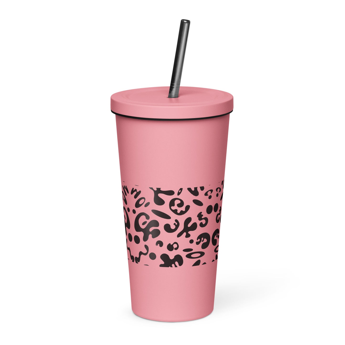 NOURISH'D INSULATED TUMBLER w STRAW - Smoke Black Print