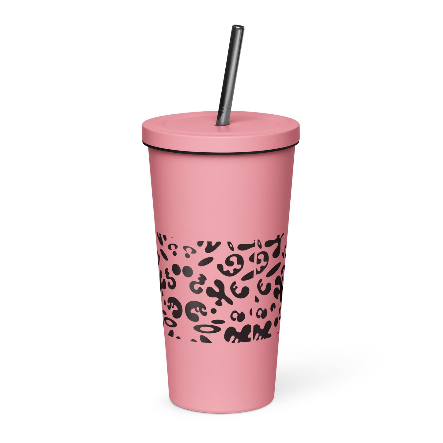 NOURISH'D INSULATED TUMBLER w STRAW - Smoke Black Print