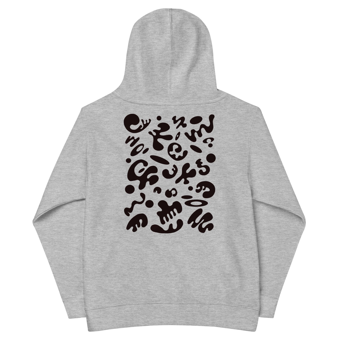 ADORN'D KIDS FLEECE HOODIE W BLACK EMBROIDERED FRONT + BACK PRINT