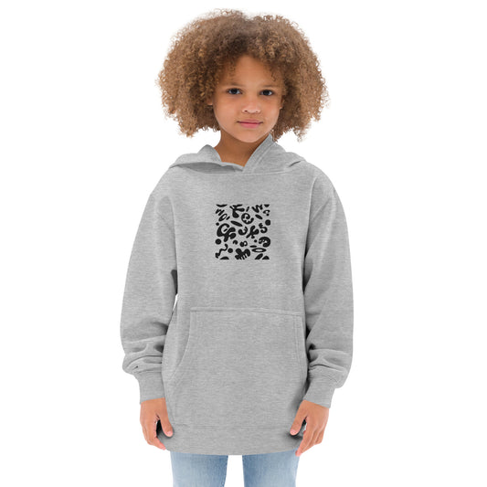 ADORN'D KIDS FLEECE HOODIE W BLACK EMBROIDERED FRONT + BACK PRINT