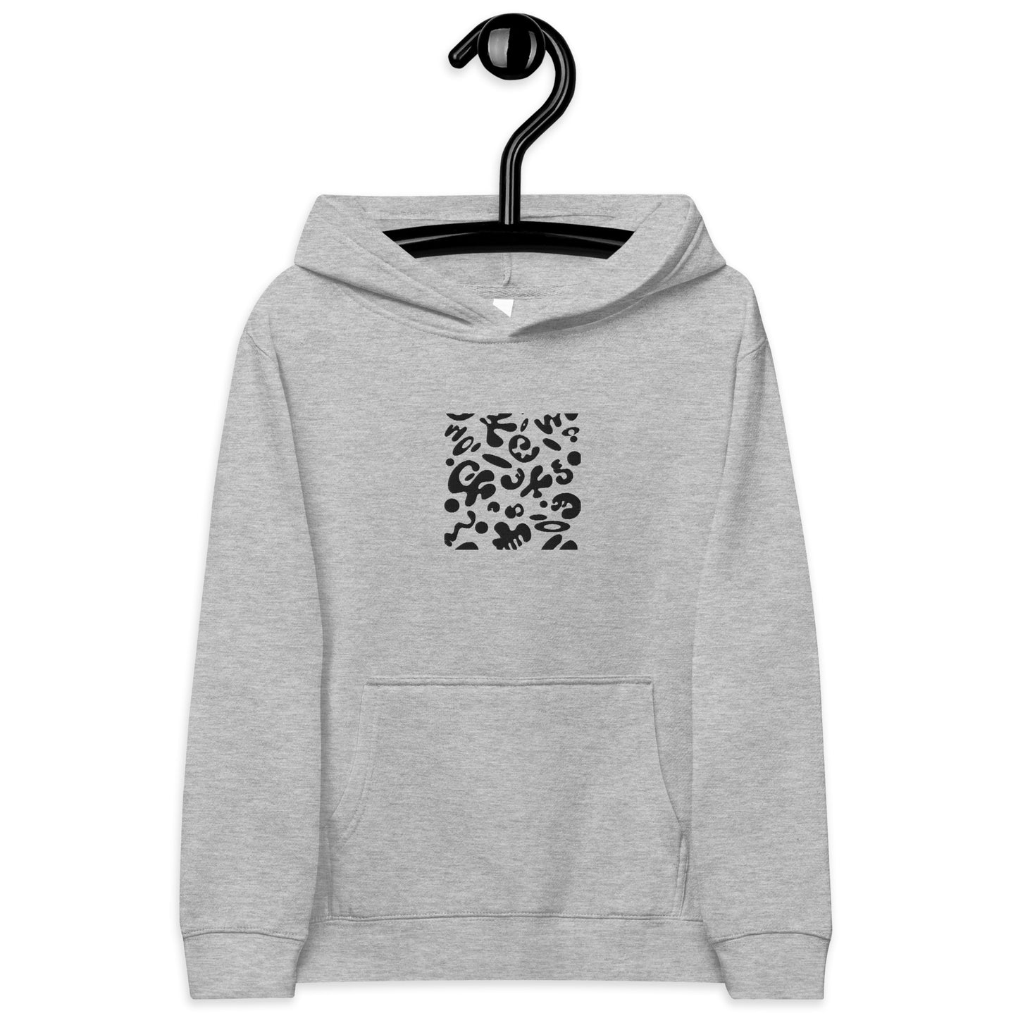 ADORN'D KIDS FLEECE HOODIE W BLACK EMBROIDERED FRONT + BACK PRINT