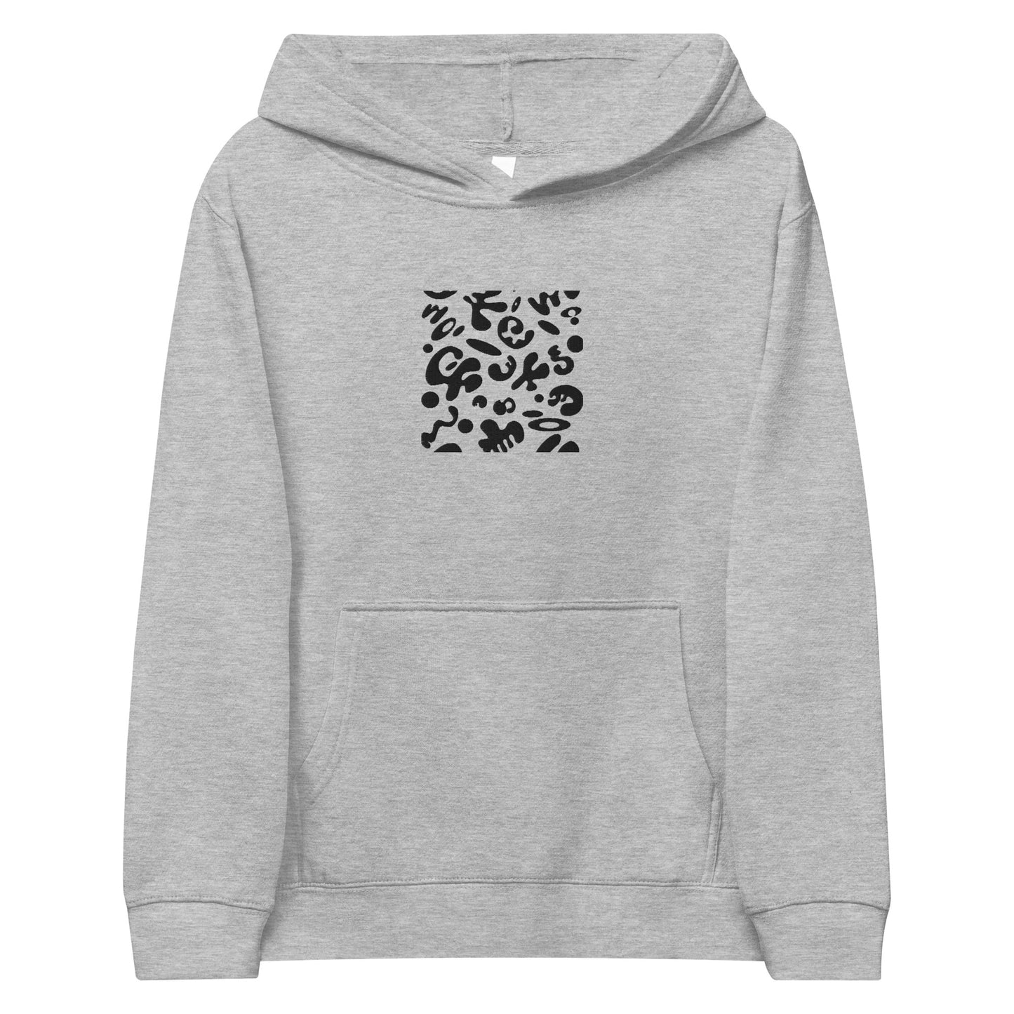 ADORN'D KIDS FLEECE HOODIE W BLACK EMBROIDERED FRONT + BACK PRINT