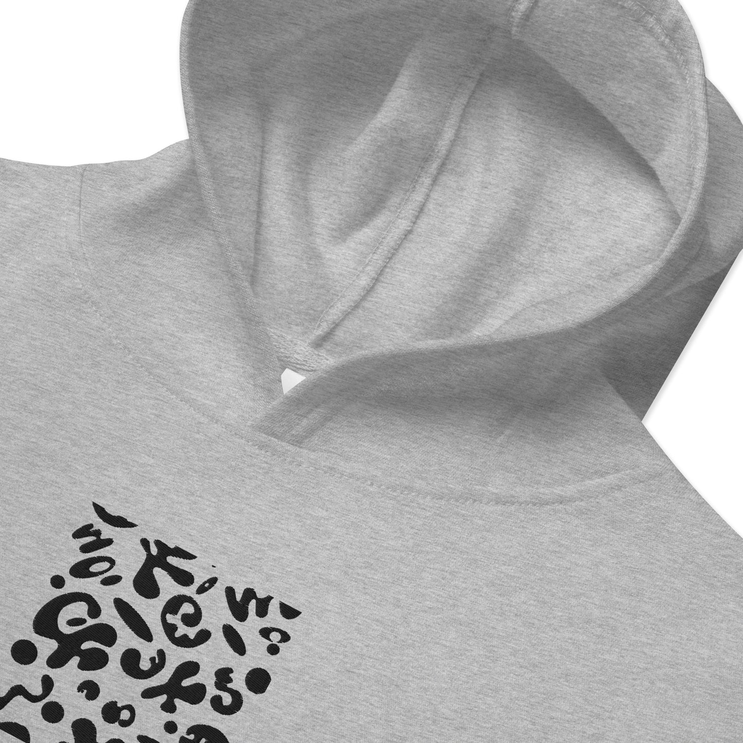 ADORN'D KIDS FLEECE HOODIE W BLACK EMBROIDERED FRONT + BACK PRINT