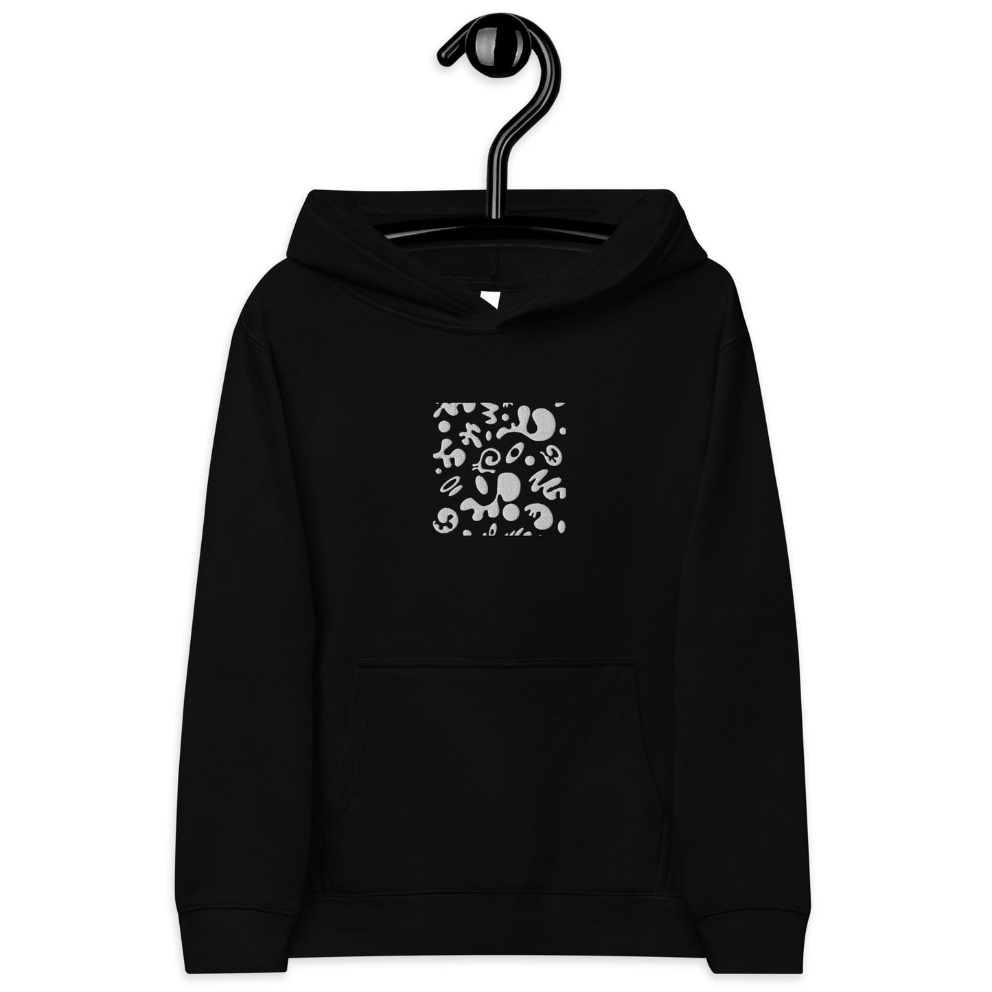 ADORN'D KIDS FLEECE HOODIE W WHITE EMBROIDERED FRONT + BACK PRINT