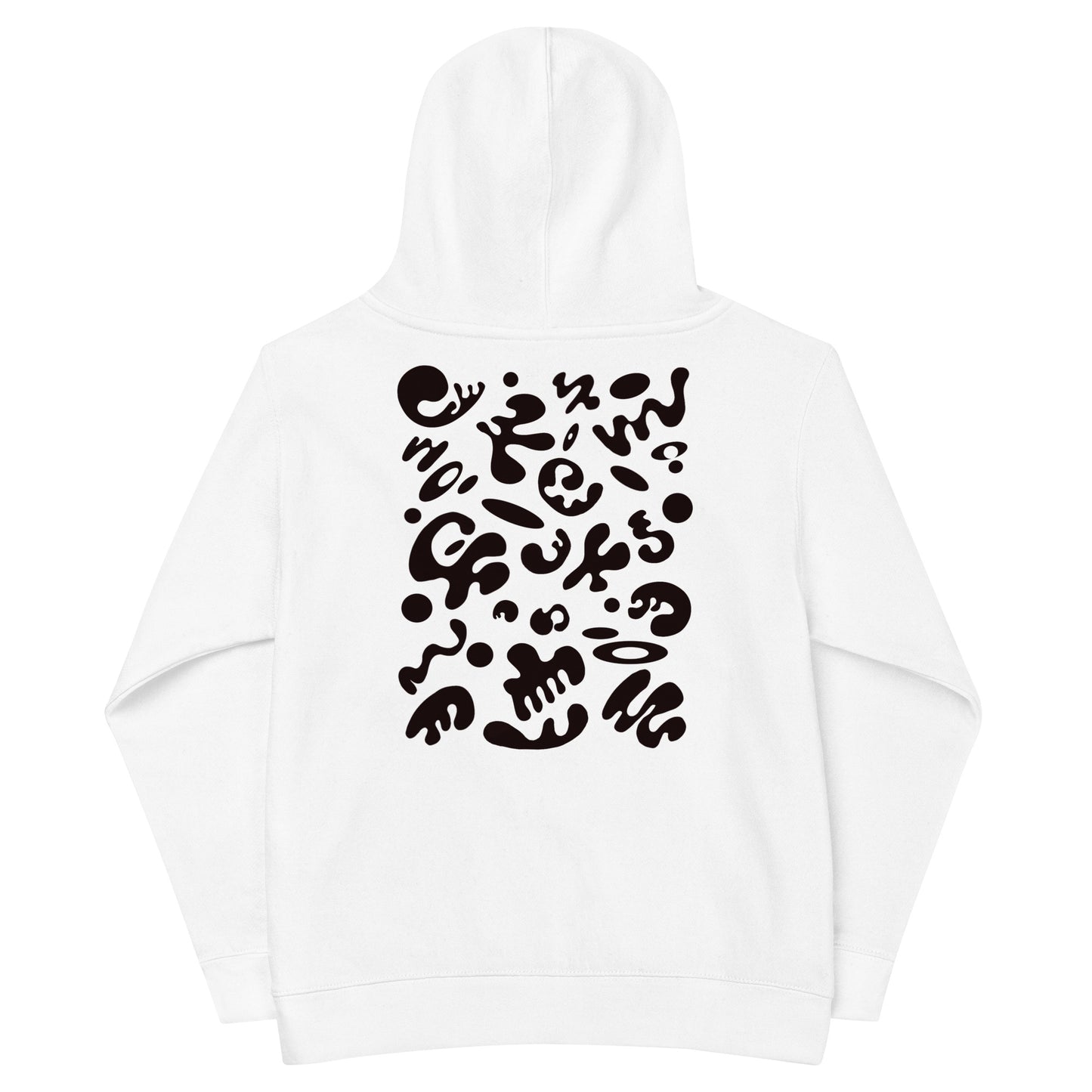 ADORN'D KIDS FLEECE HOODIE W BLACK EMBROIDERED FRONT + BACK PRINT