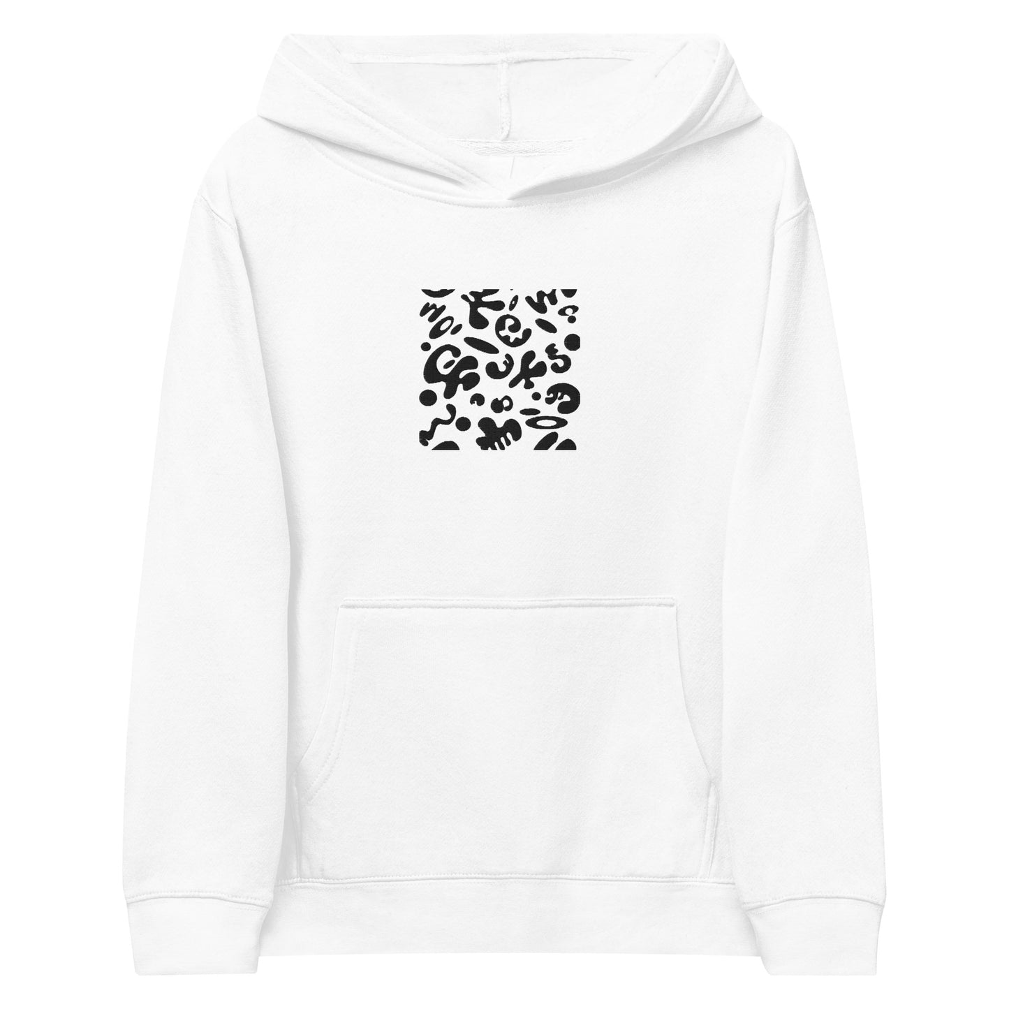 ADORN'D KIDS FLEECE HOODIE W BLACK EMBROIDERED FRONT + BACK PRINT