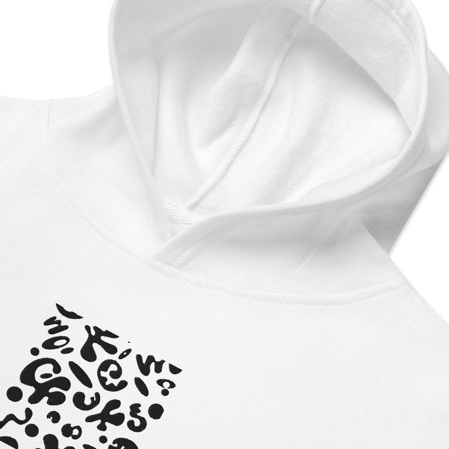 ADORN'D KIDS FLEECE HOODIE W BLACK EMBROIDERED FRONT + BACK PRINT