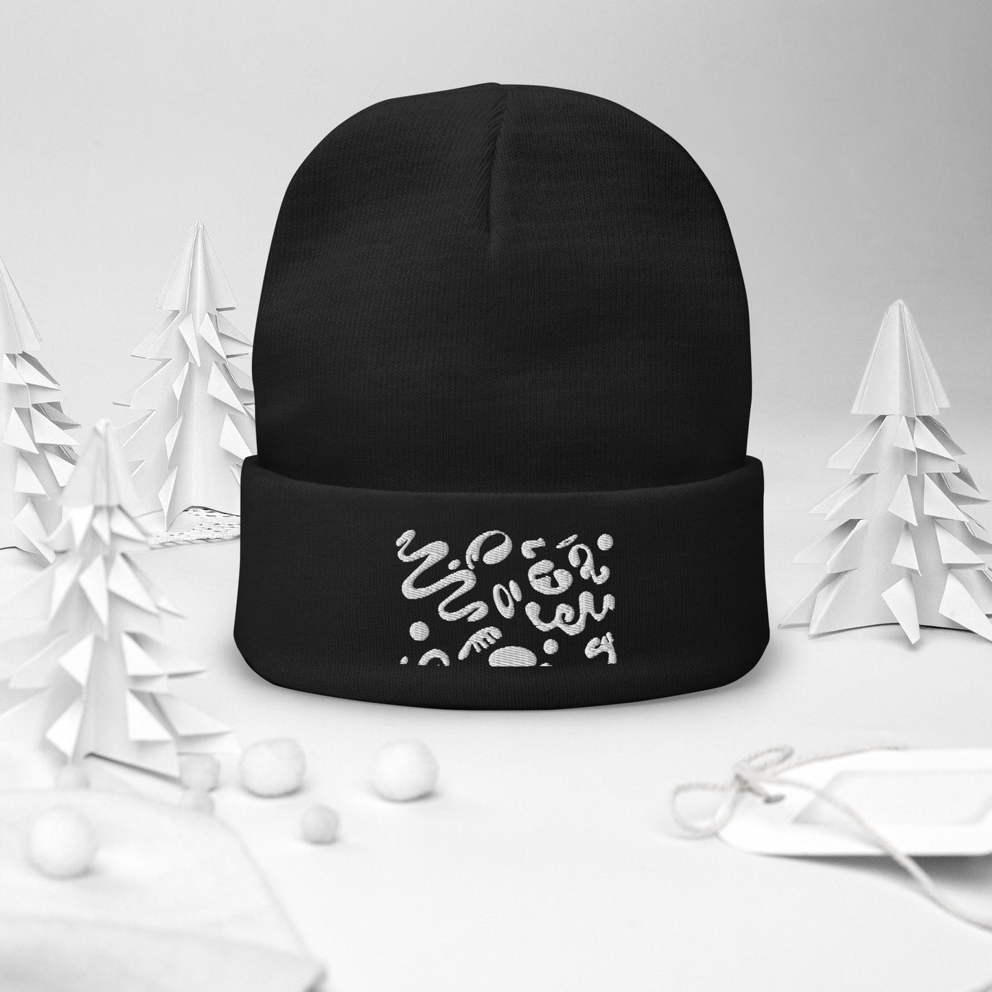 ADORN'D KNIT EMBROIDERED BEANIE - OG Print