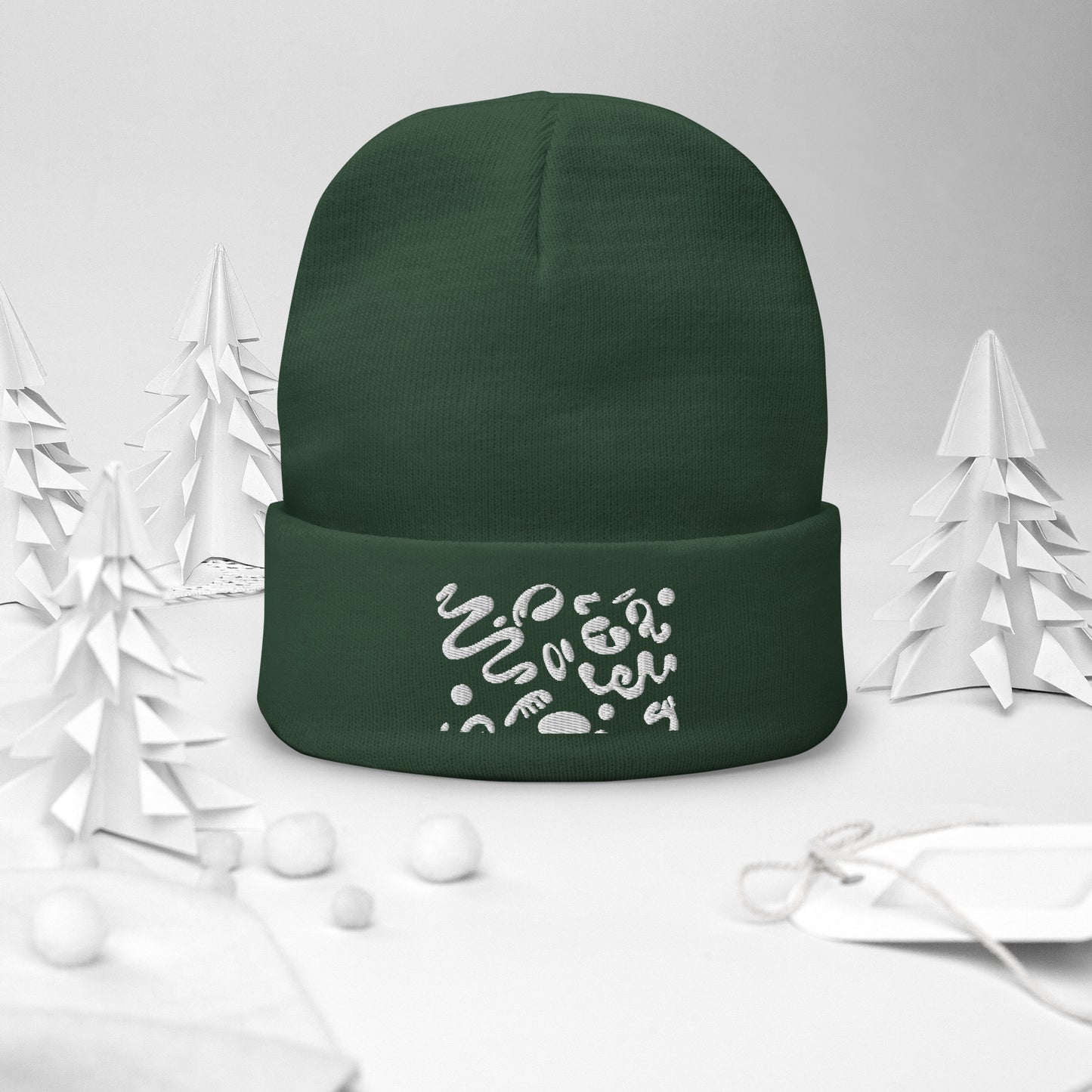 ADORN'D KNIT EMBROIDERED BEANIE - OG Print