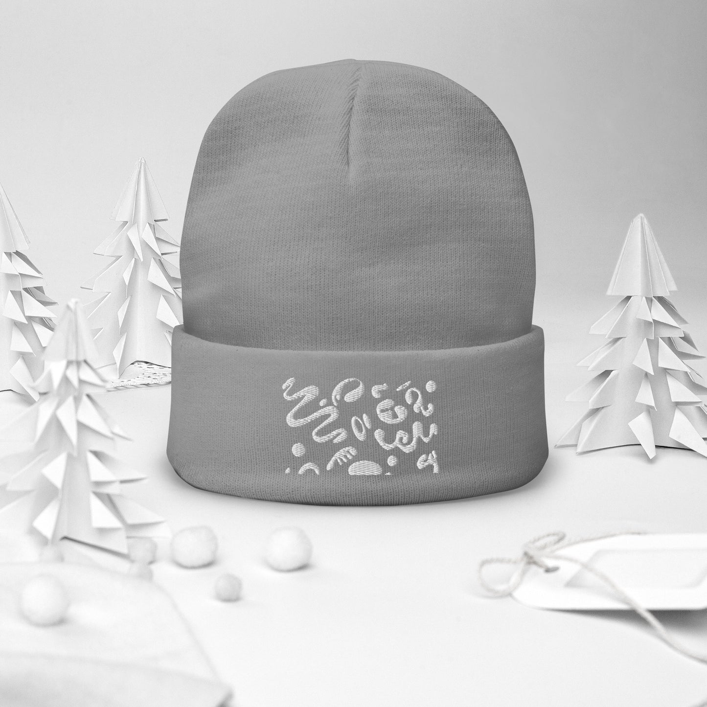 ADORN'D KNIT EMBROIDERED BEANIE - OG Print