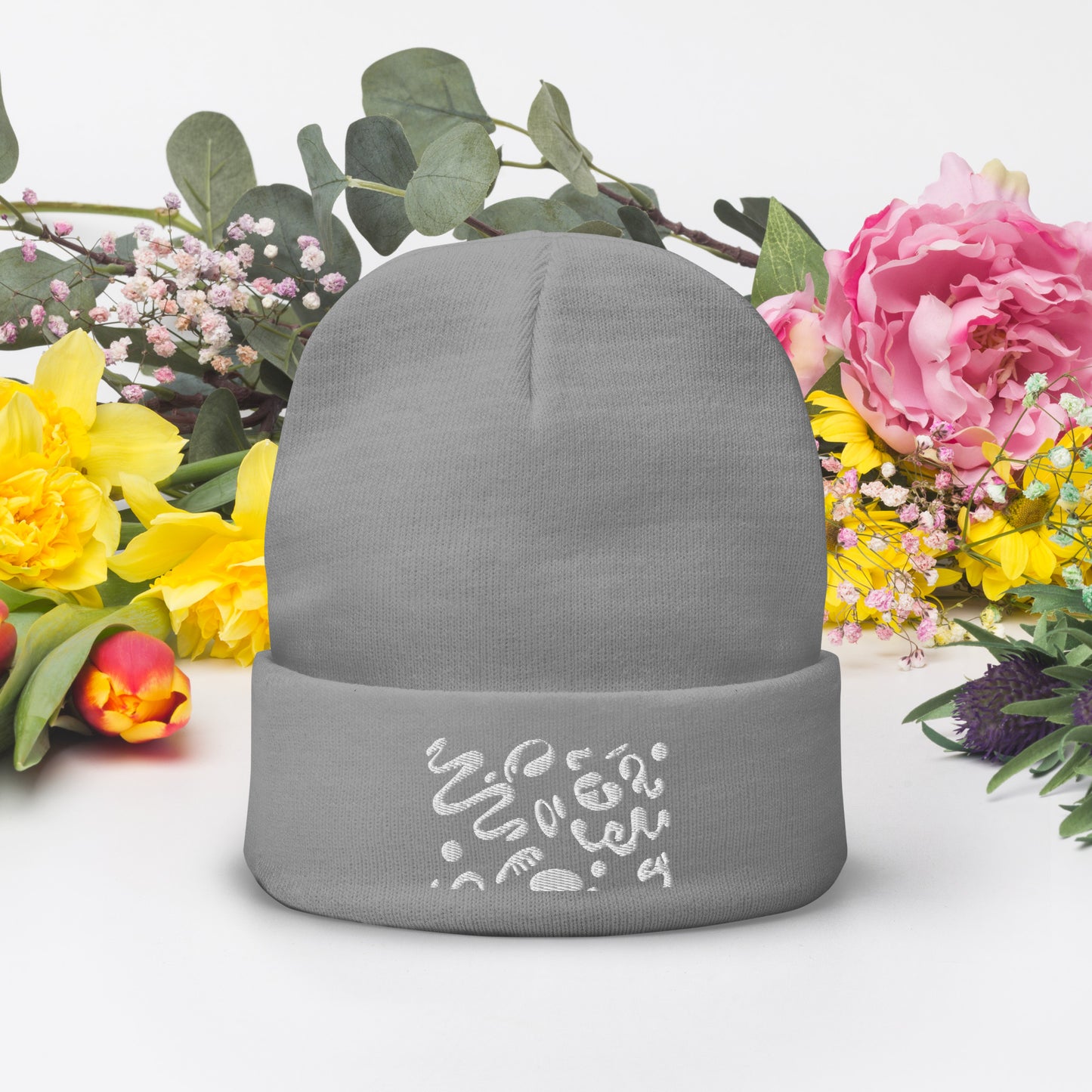 ADORN'D KNIT EMBROIDERED BEANIE - OG Print