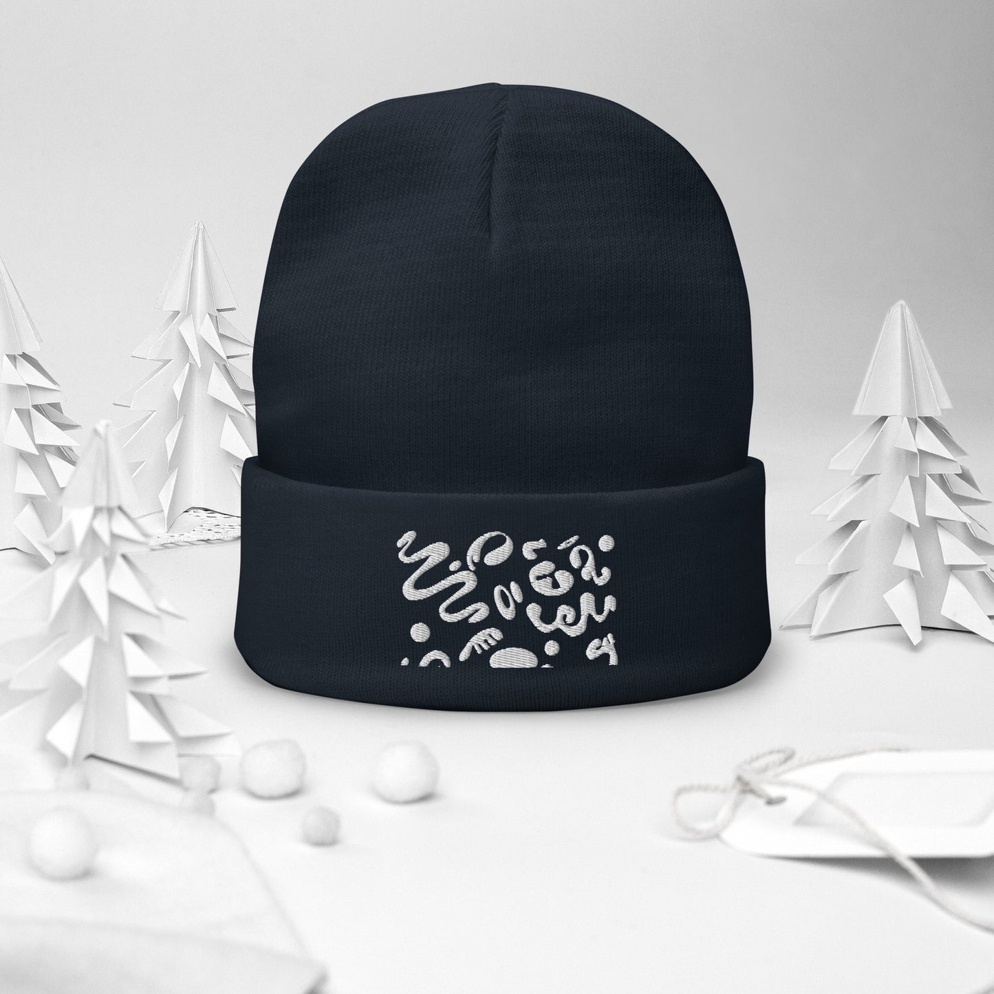 ADORN'D KNIT EMBROIDERED BEANIE - OG Print