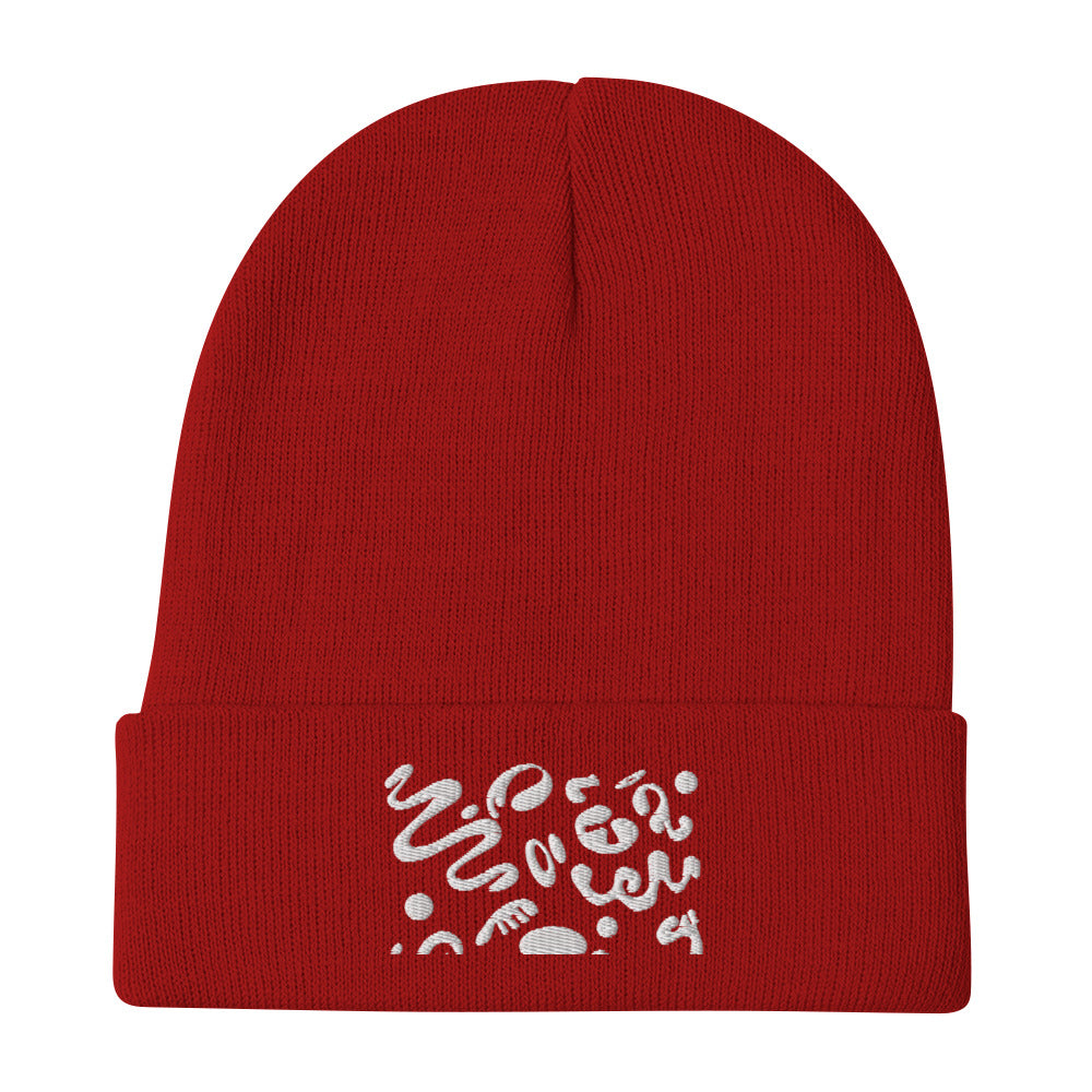 ADORN'D KNIT EMBROIDERED BEANIE - OG Print