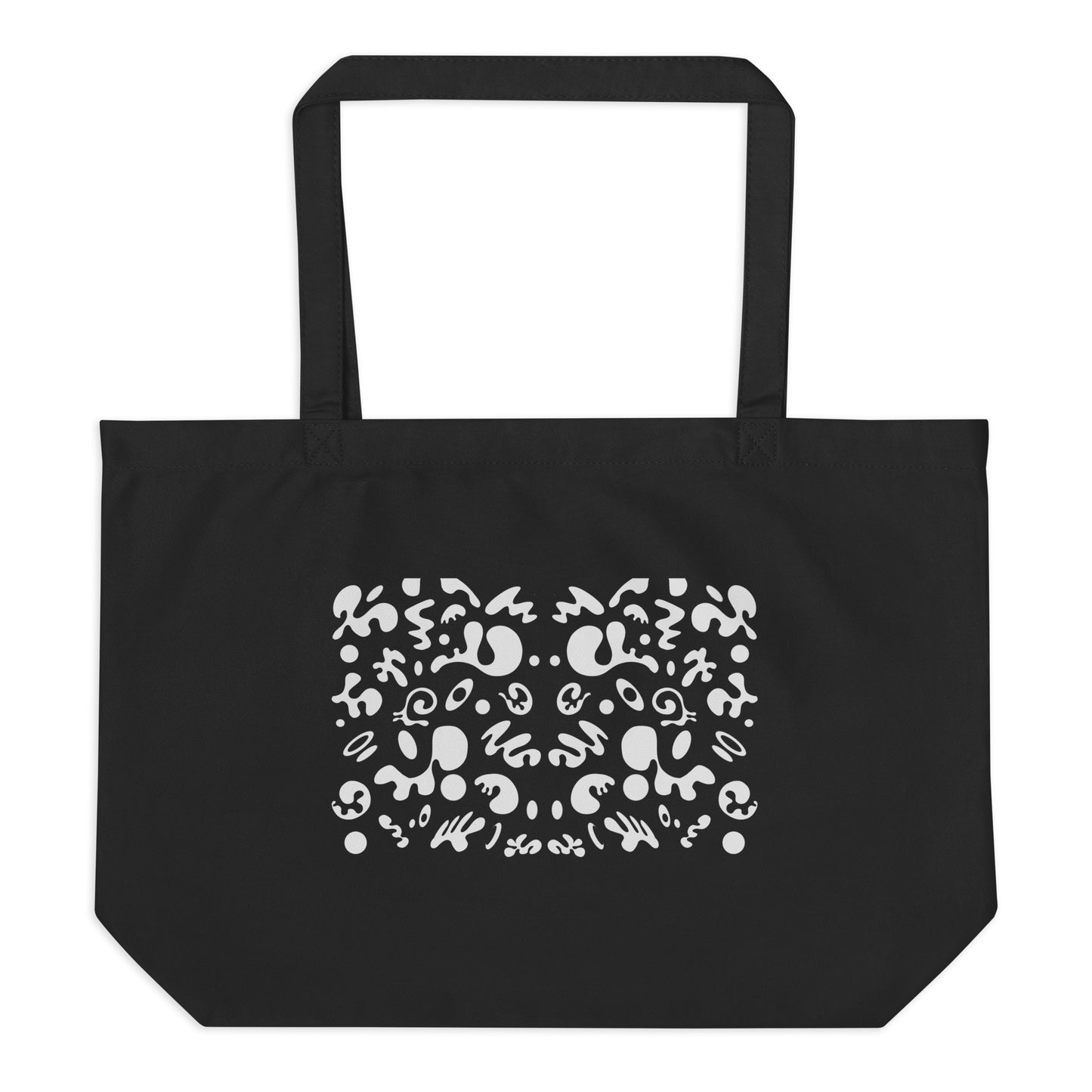 BRIGHT FUTURE LARGE PRINTED ECO TOTE BAG - Smoke Black