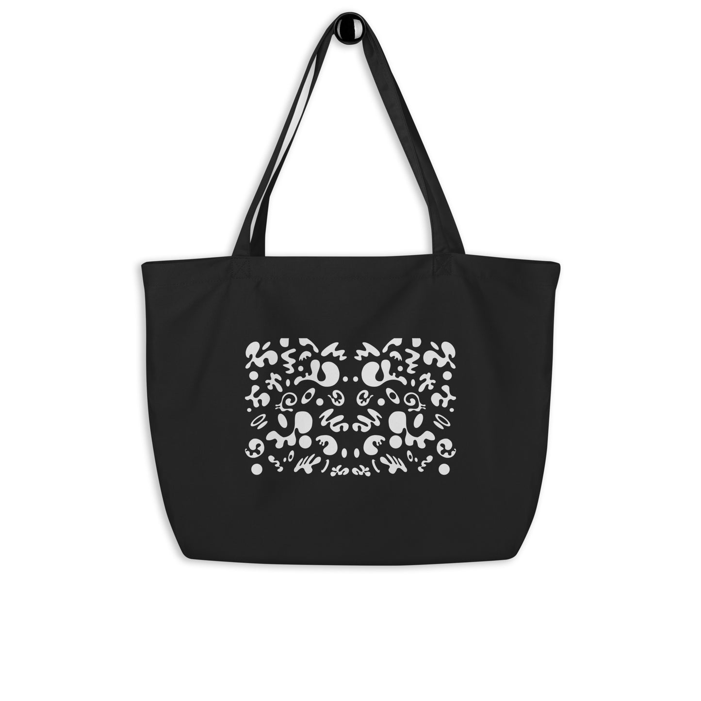 BRIGHT FUTURE LARGE PRINTED ECO TOTE BAG - Smoke Black