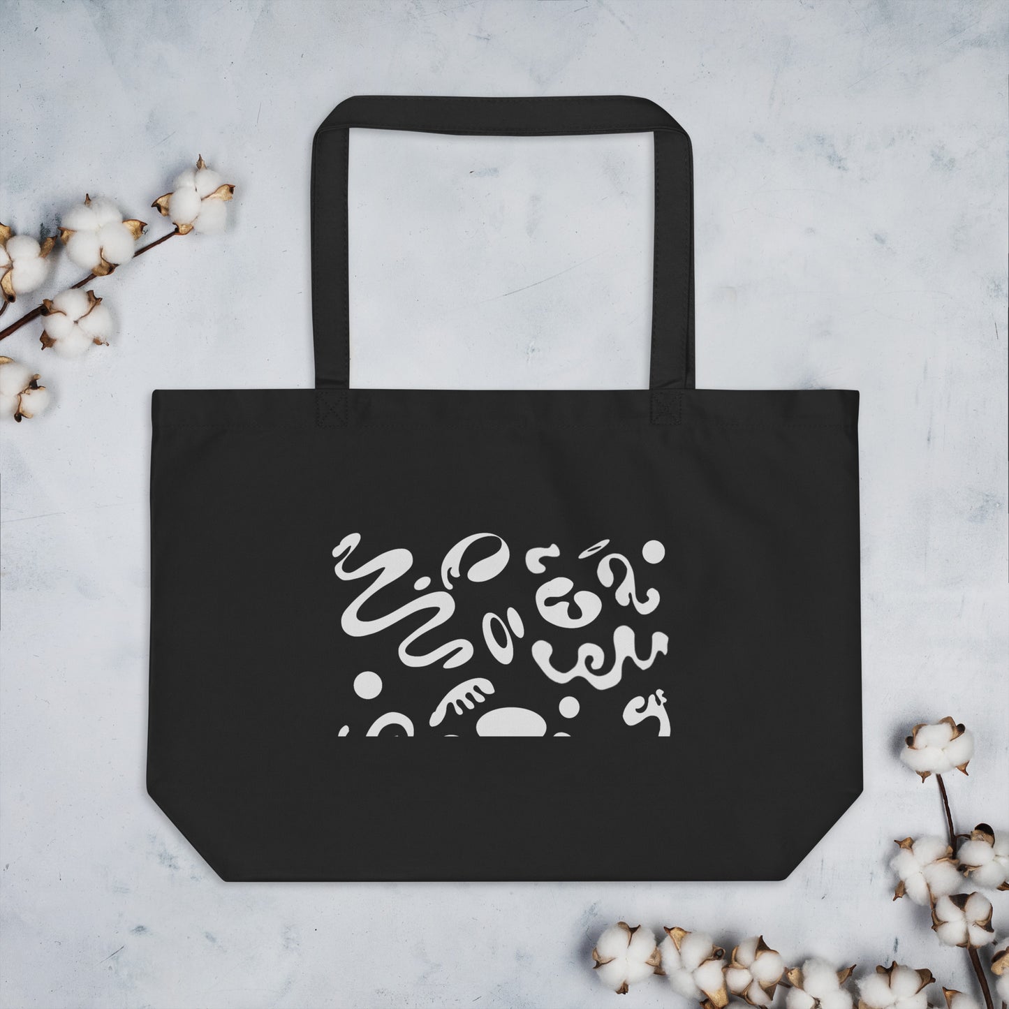 PURE IMAGINATION LARGE PRINTED ECO TOTE BAG - Smoke Black