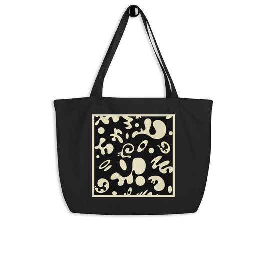 ADORN’D LARGE PRINTED ECO TOTE BAG - Smoke Black