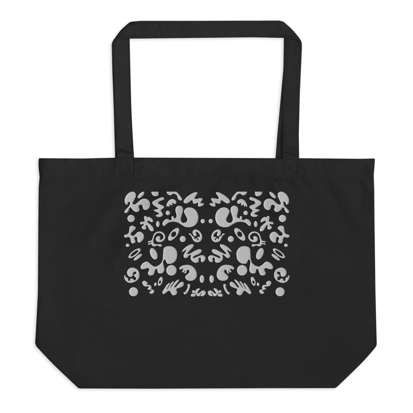 BRIGHT FUTURE LARGE EMBROIDERED ECO TOTE BAG - Smoke Black