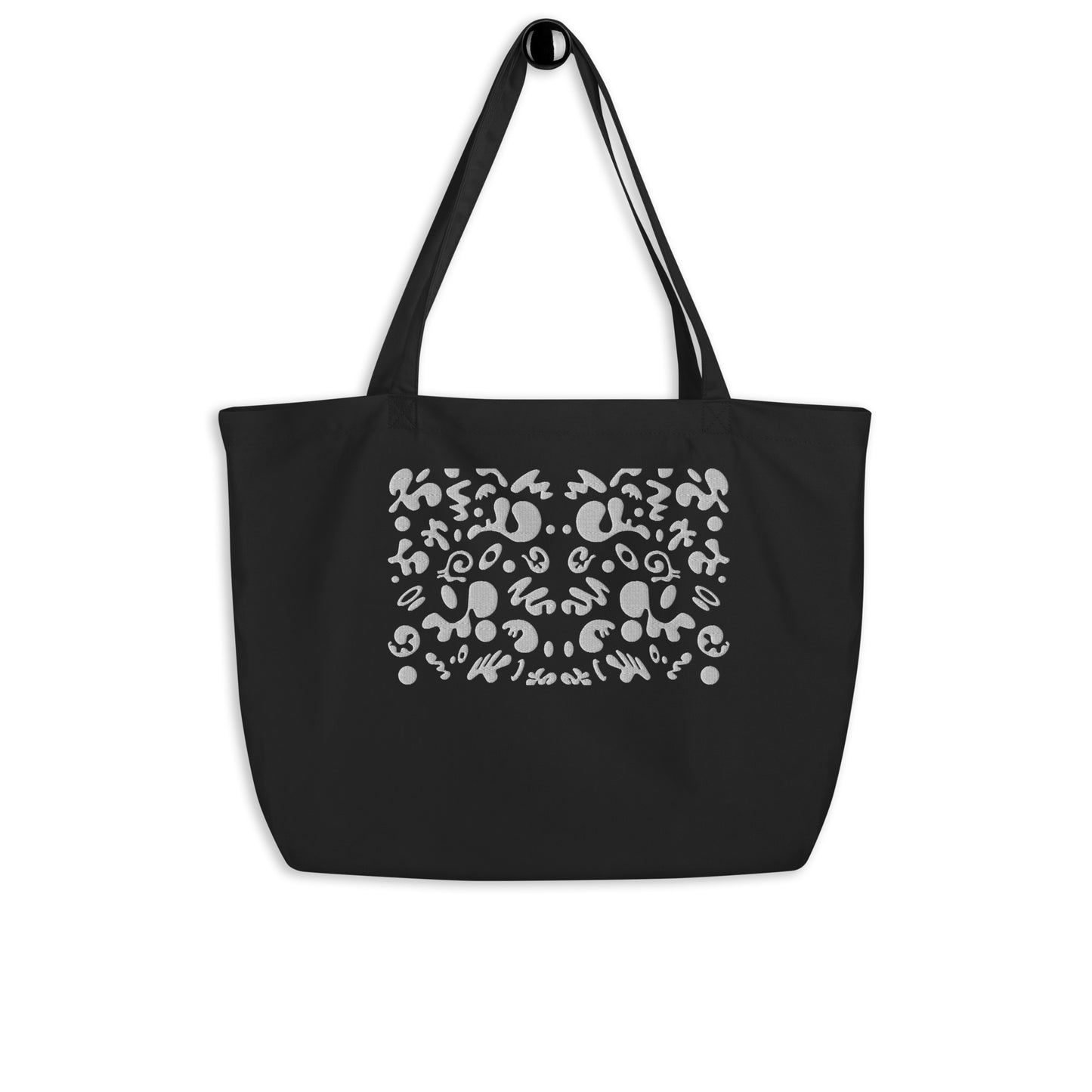 BRIGHT FUTURE LARGE EMBROIDERED ECO TOTE BAG - Smoke Black