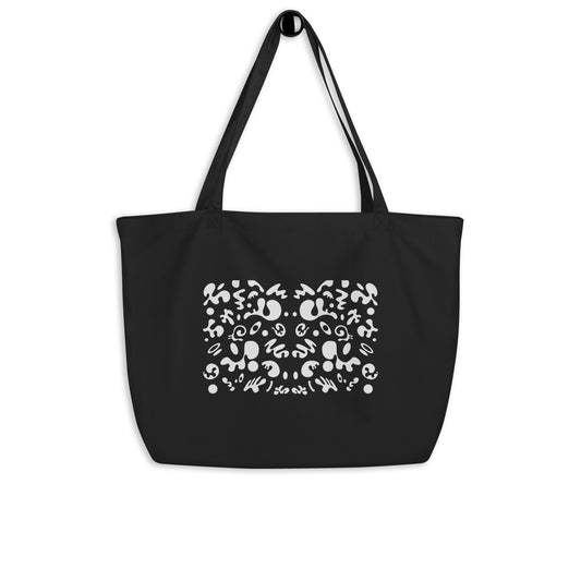 BRIGHT FUTURE LARGE PRINTED ECO TOTE BAG - Smoke Black