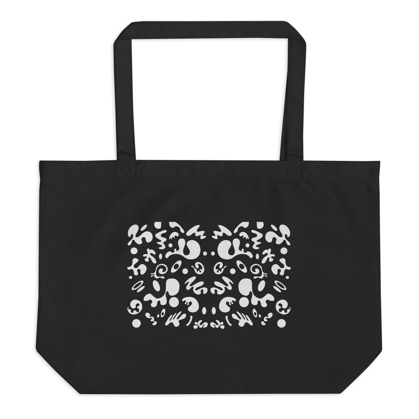 BRIGHT FUTURE LARGE PRINTED ECO TOTE BAG - Smoke Black