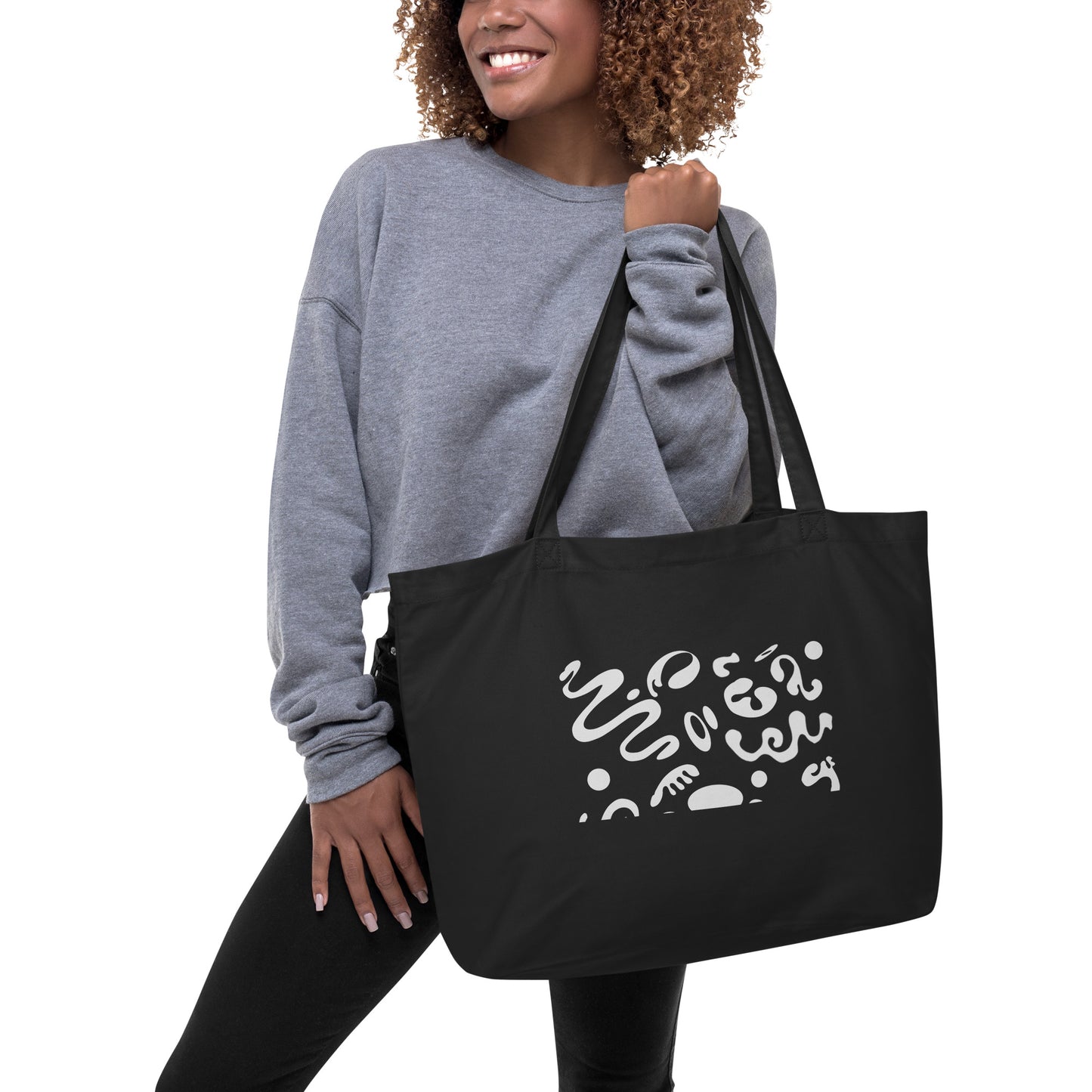 PURE IMAGINATION LARGE PRINTED ECO TOTE BAG - Smoke Black