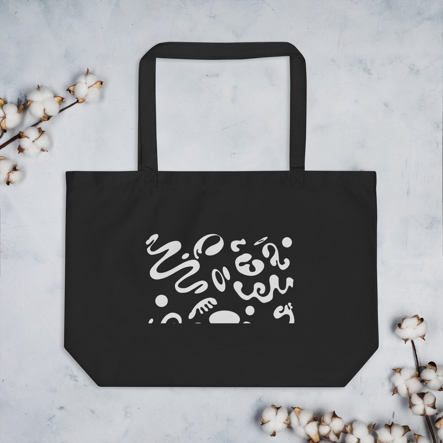 PURE IMAGINATION LARGE PRINTED ECO TOTE BAG - Smoke Black