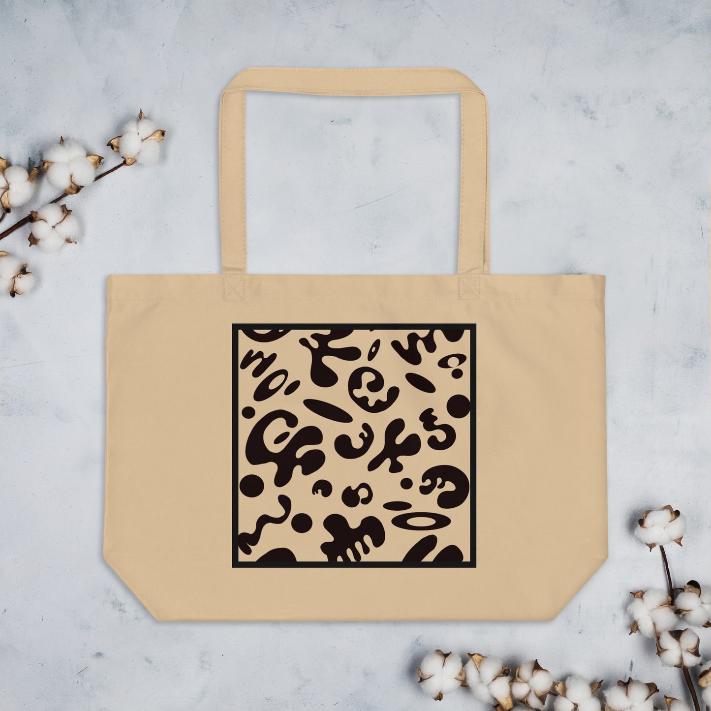 ADORN'D LARGE PRINTED ECO TOTE BAG - Warm White