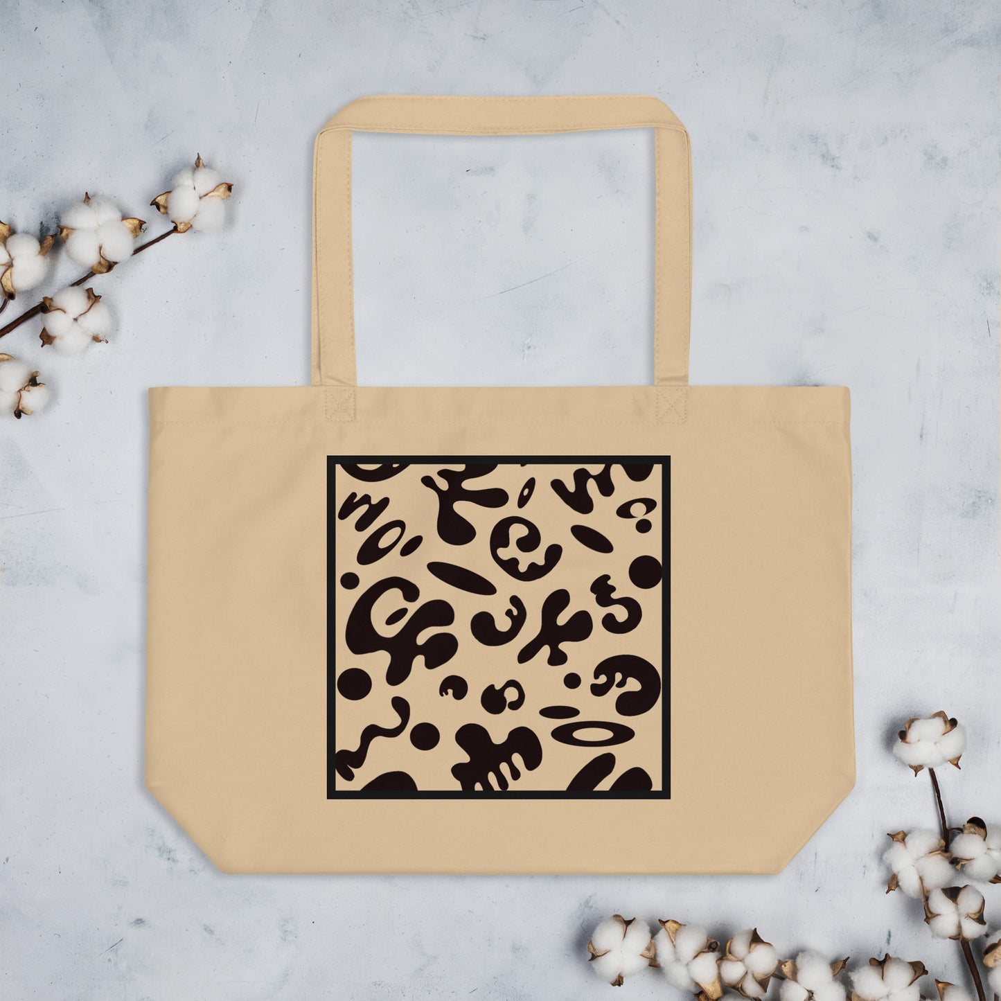 ADORN'D LARGE PRINTED ECO TOTE BAG - Warm White