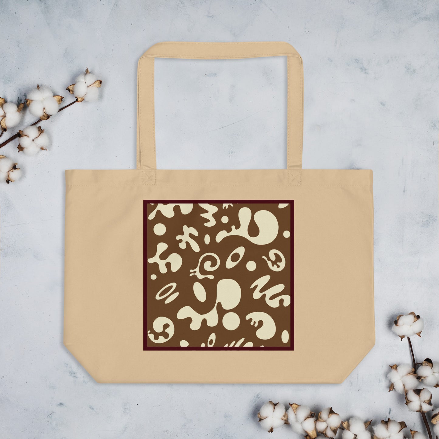 ADORN’D LARGE PRINTED ECO TOTE BAG - Natural OG