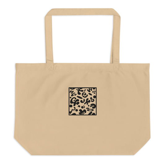 ADORN’D LARGE EMBROIDERED ECO TOTE BAG - Warm White