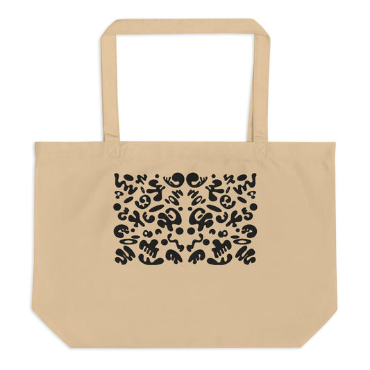 BRIGHT FUTURE LARGE EMBROIDERED ECO TOTE BAG - Warm White