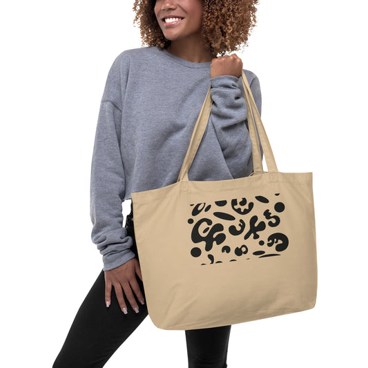 PURE IMAGINATION LARGE PRINT EMBROIDERED BIG ECO TOTE BAG - Warm White