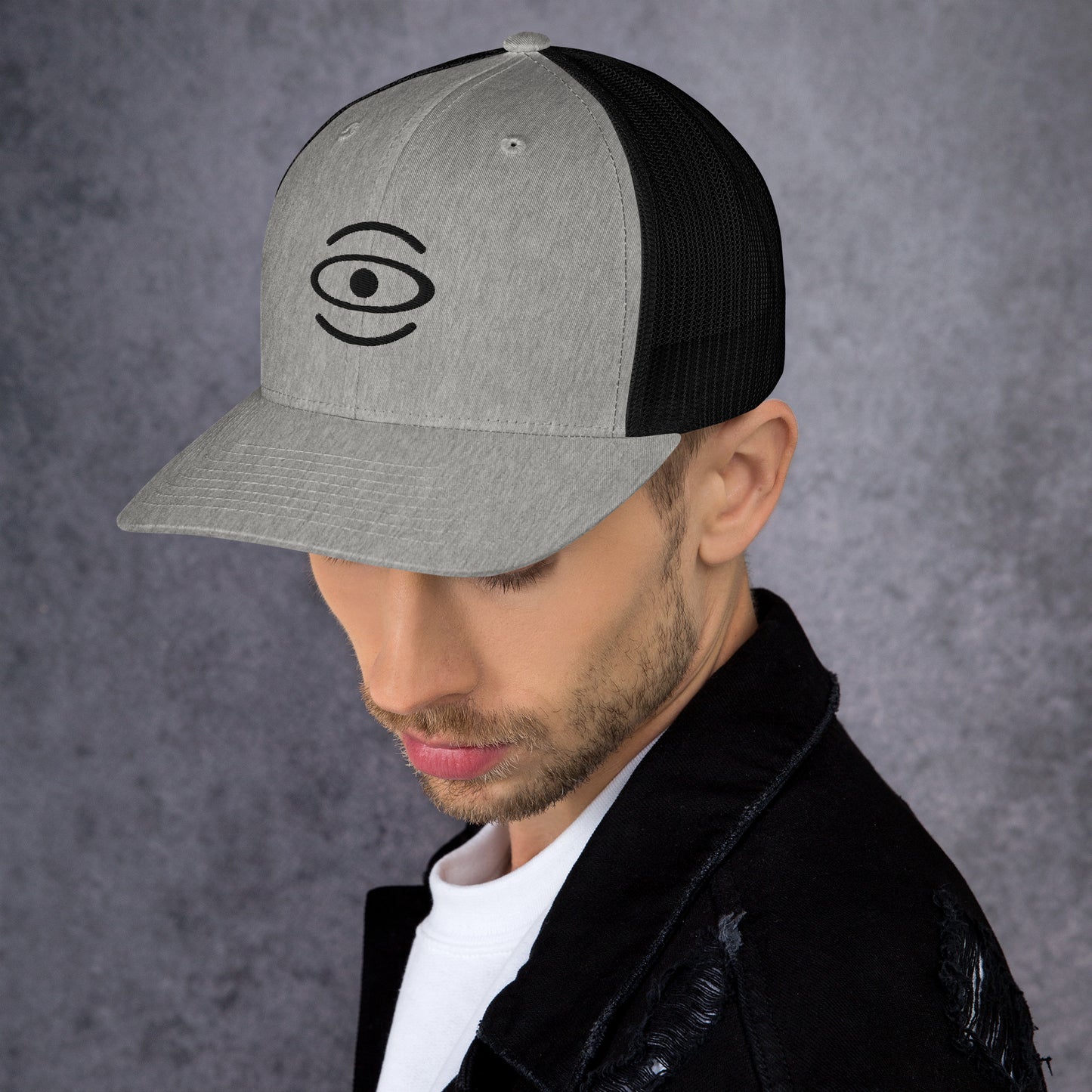 PURE IMAGINATION EMBROIDERED TRUCKER CAP - Black Logo