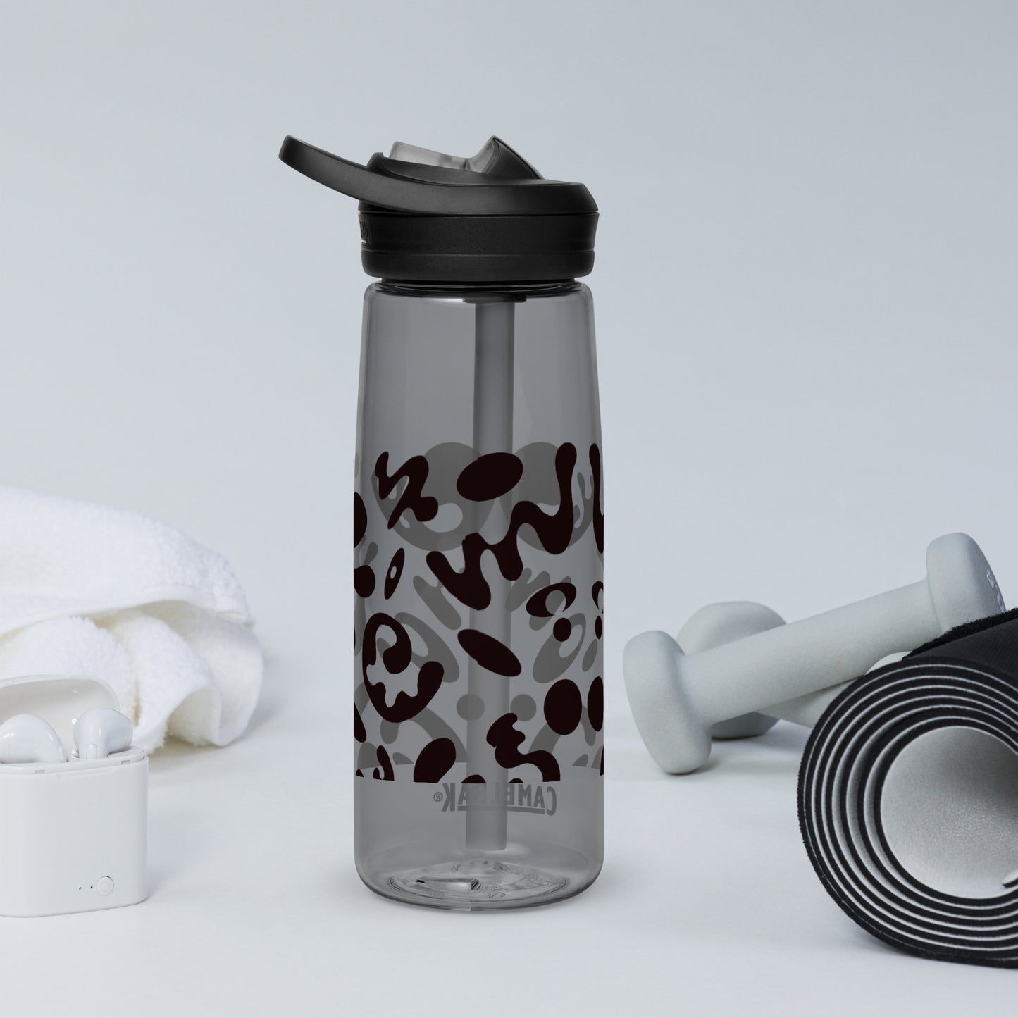 NOURISH'D SPORTS WATER BOTTLE | CamelBak Eddy®+ - Smoke Black Print