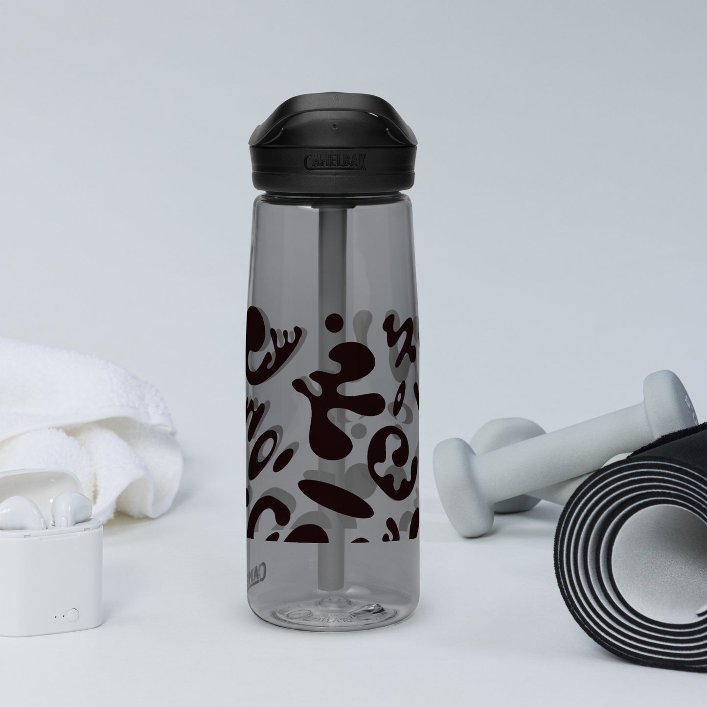 NOURISH'D SPORTS WATER BOTTLE | CamelBak Eddy®+ - Smoke Black Print