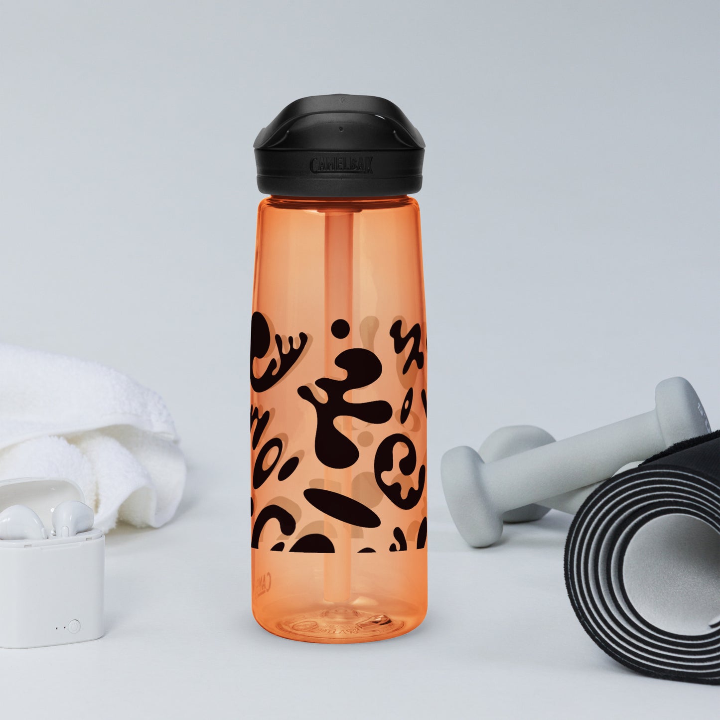 NOURISH'D SPORTS WATER BOTTLE | CamelBak Eddy®+ - Smoke Black Print