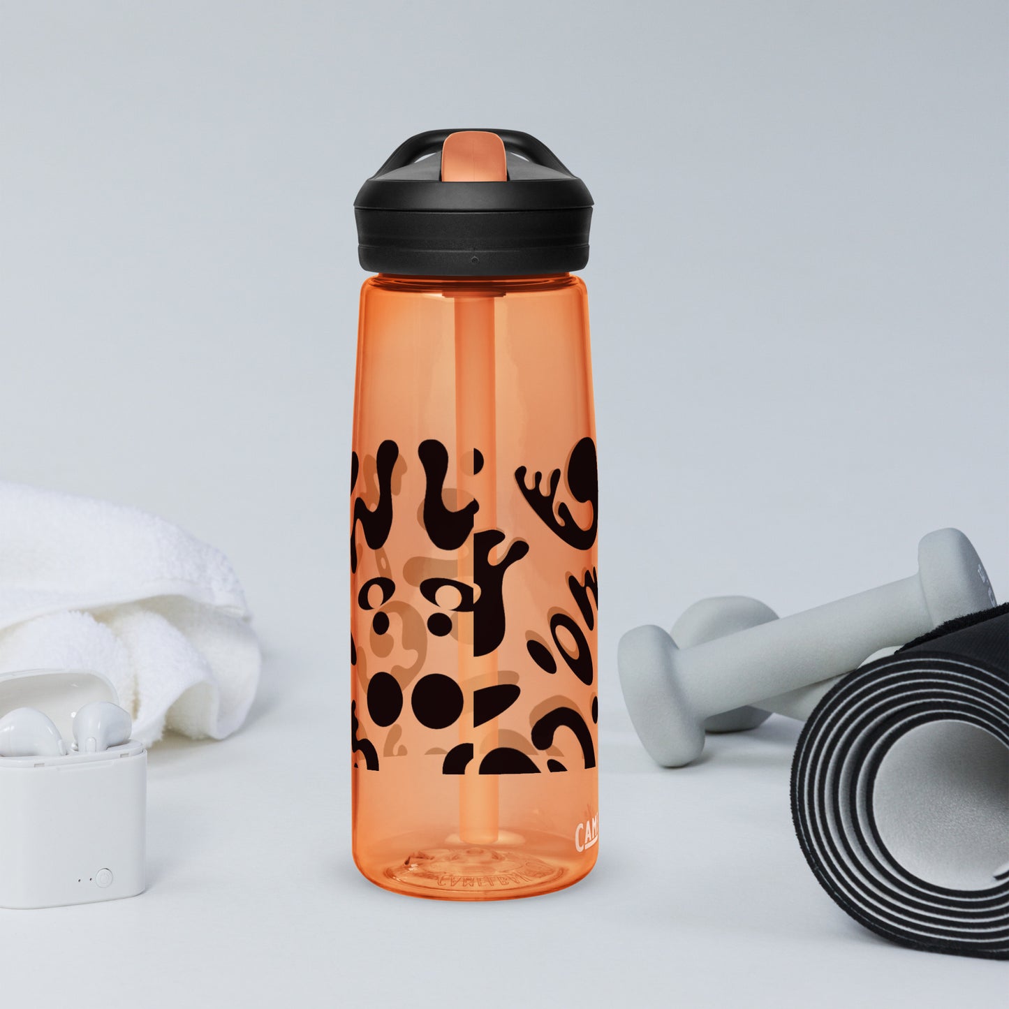 NOURISH'D SPORTS WATER BOTTLE | CamelBak Eddy®+ - Smoke Black Print