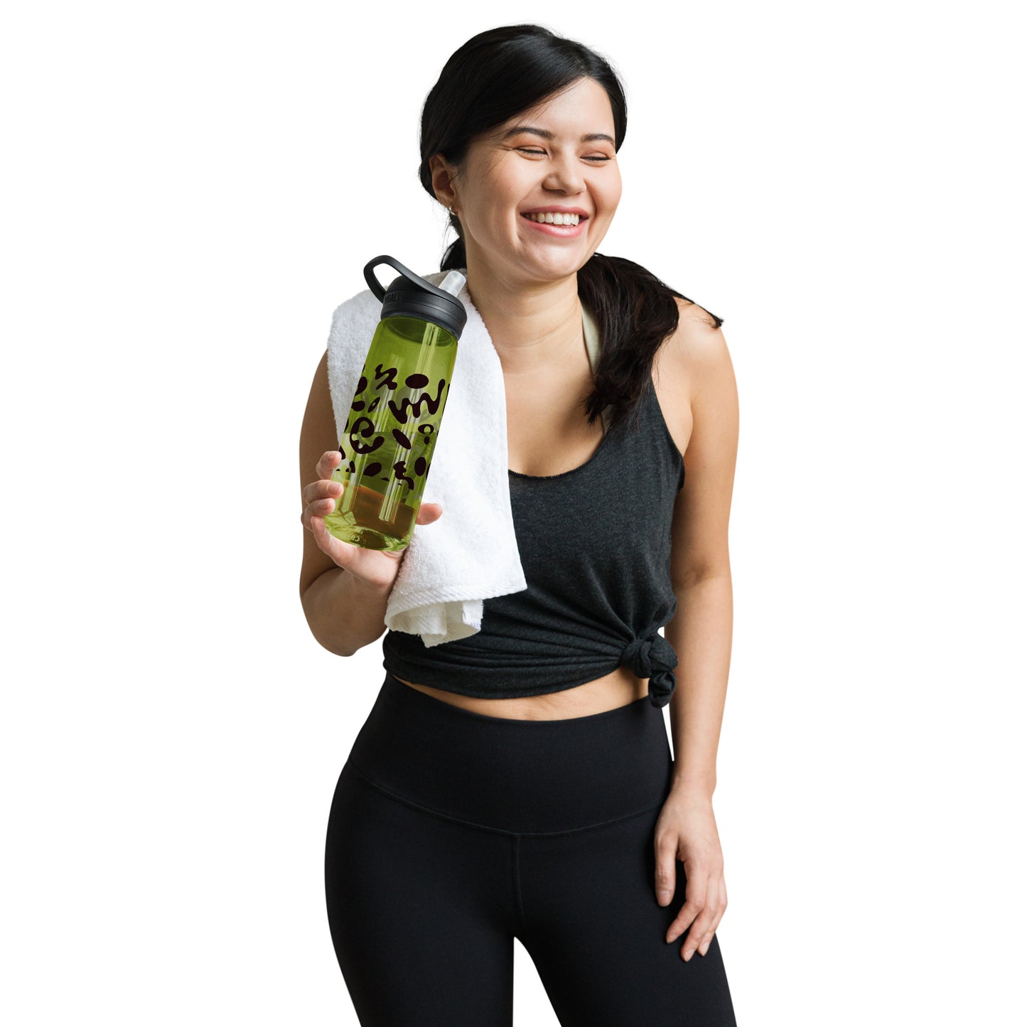 NOURISH'D SPORTS WATER BOTTLE | CamelBak Eddy®+ - Smoke Black Print