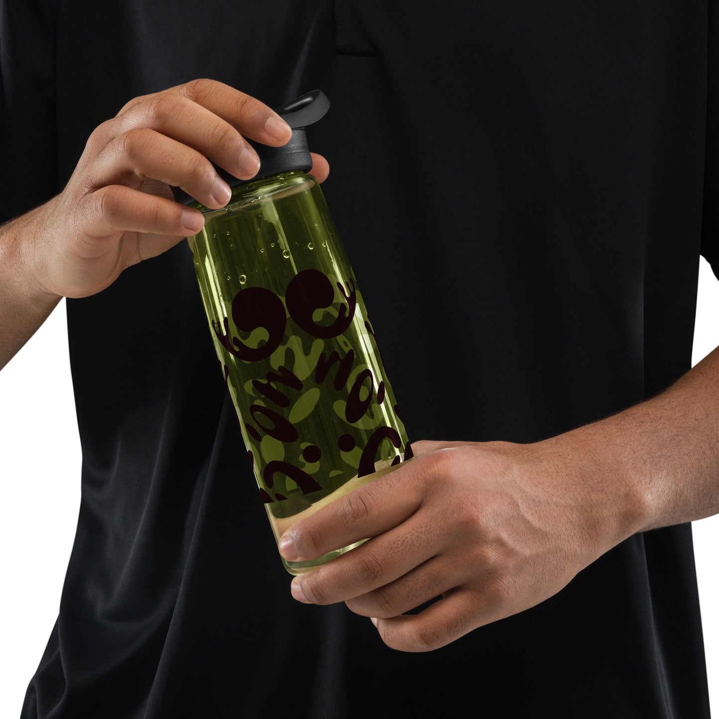 NOURISH'D SPORTS WATER BOTTLE | CamelBak Eddy®+ - Smoke Black Print