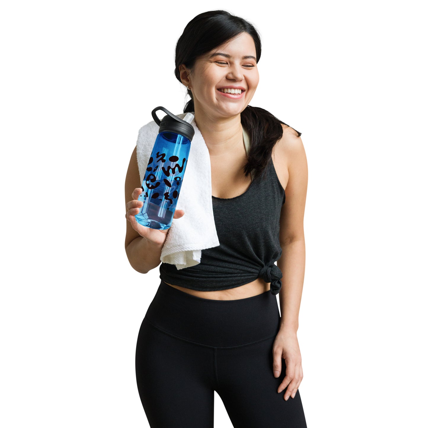 NOURISH'D SPORTS WATER BOTTLE | CamelBak Eddy®+ - Smoke Black Print