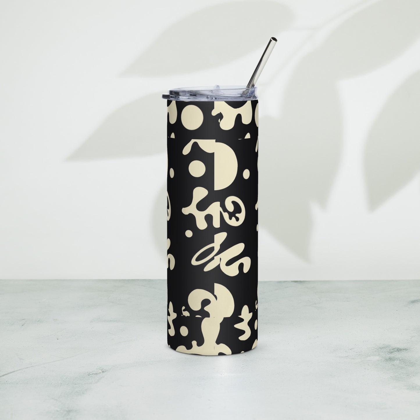 NOURISH'D STAINLESS STEEL TALL TUMBLER - Smoke Black Print