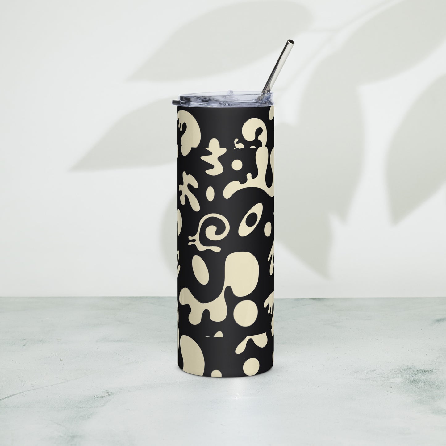 NOURISH'D STAINLESS STEEL TALL TUMBLER - Smoke Black Print