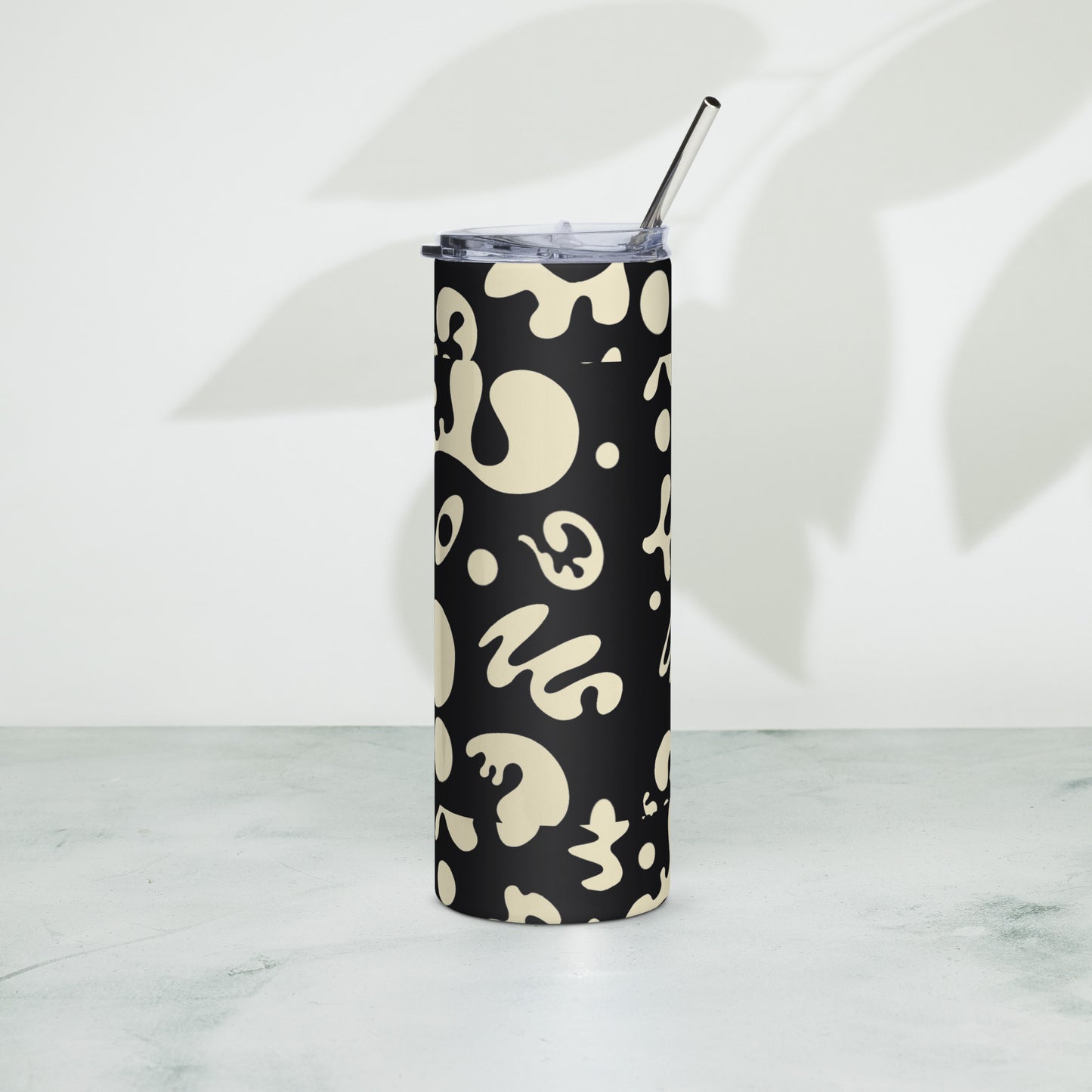 NOURISH'D STAINLESS STEEL TALL TUMBLER - Smoke Black Print